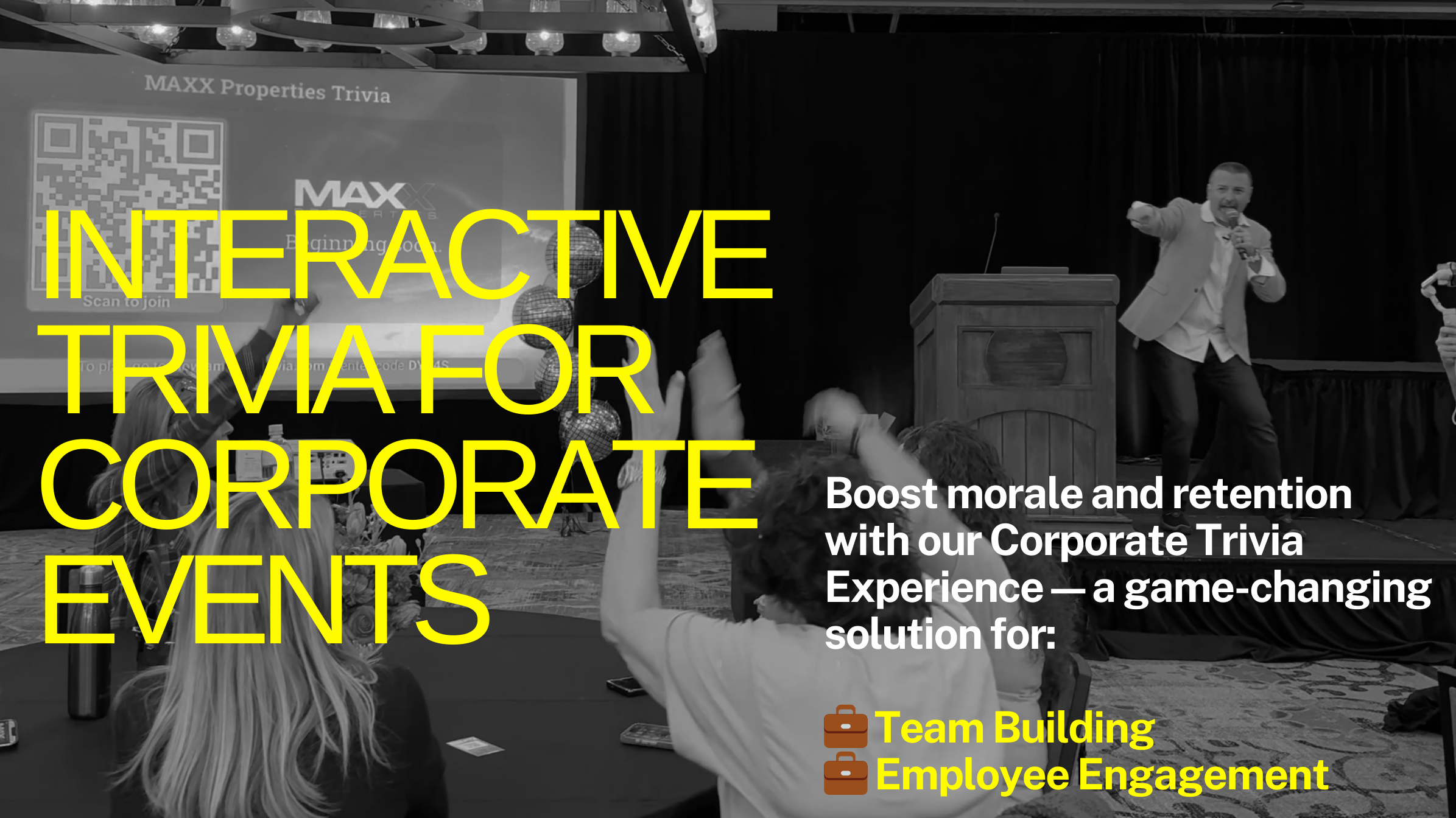 Interactive trivia for corporate events and Team Building